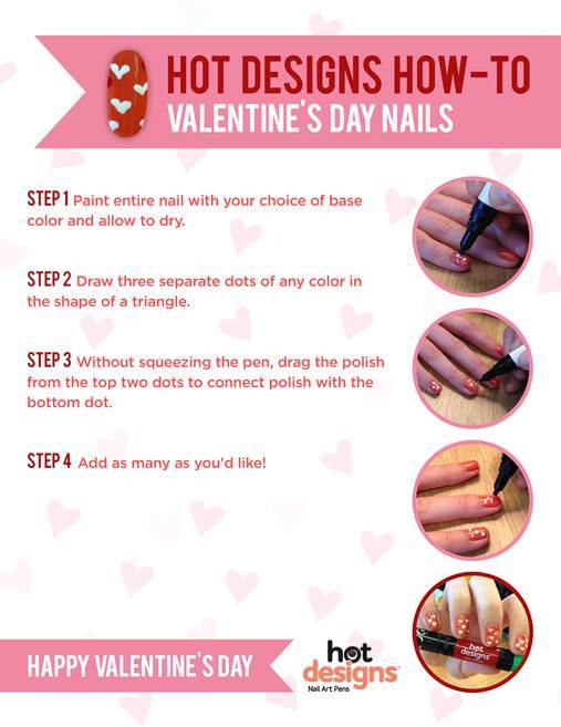 Valentine's Day Heart Nails tutorial