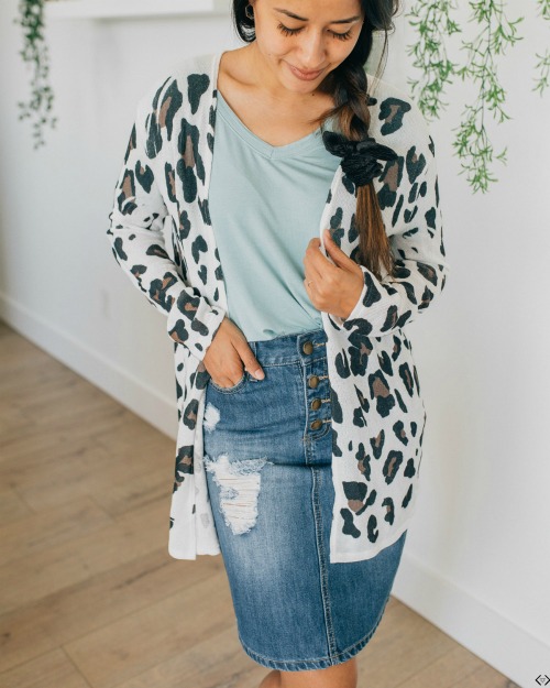 leopard print cardigan